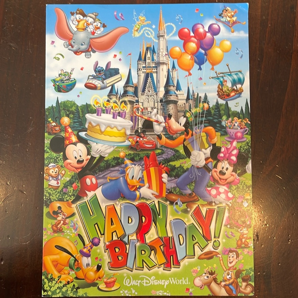 Disney World Happy Birthday Autographed Card